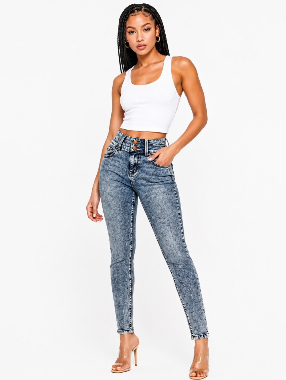 Tinseltown Denim Couture High-Rise Skinny Jeans